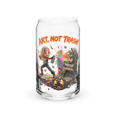 Art Not Trash 16oz Can Glass
