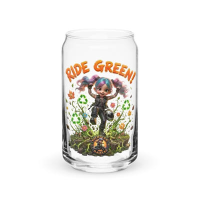 Harper Ride Green 16oz Can Glass