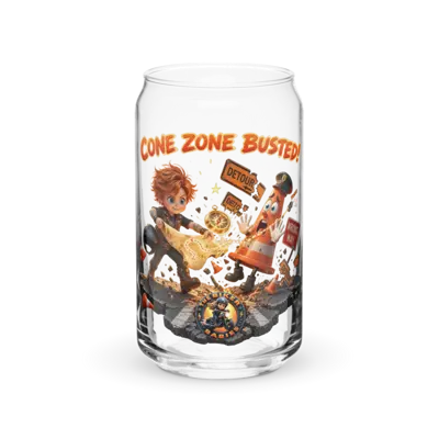 Cone Zone Busted 16oz Can Glass